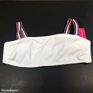 Xhilaration Juniors Size XL 12-14 Bikini Swim Top Adjustable Straps White New